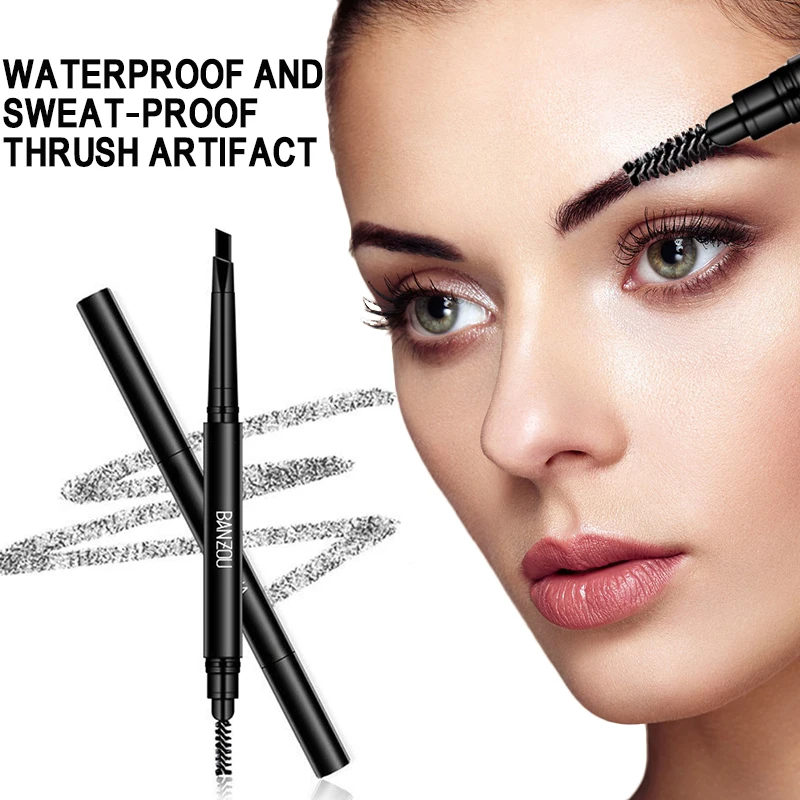 

6 color Natural Eyebrow Pencil Double-head Rotary Function Waterproof Pencil Black Gray Anti-sweat Non-marking Eye brow TSLM1