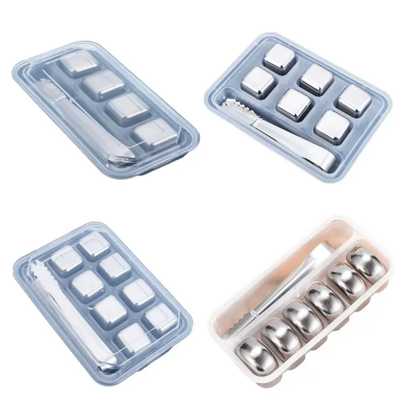 Whiskey Rocks Stainless Steel Reusable Ice Cubes Metal Stones Chilling Bar Tea Shop Tool | Дом и сад