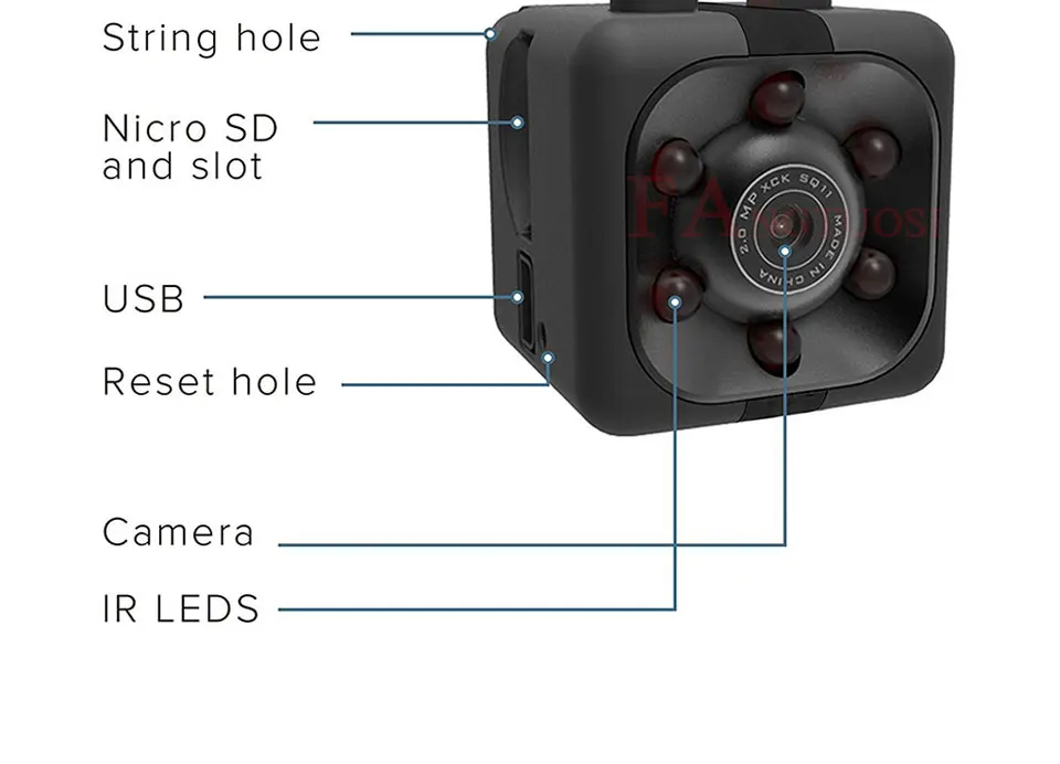 FANGTUOSI HD 1080P Мини камера SQ11 записывающие микрокамеры Спорт DV инфракрасная камера ночного видения автомобиля DV цифровой видеорегистратор