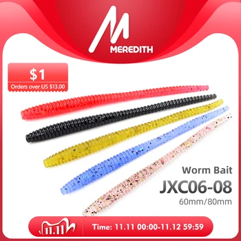 BIG OFFER ❤️ MEREDITH Slow SinkingTrout Worm Soft Baits 60mm 80mm Artificial Fishing Lures Sea Worms Earthworm Fishing Soft Lures Wobblers - discount item 40% OFF Sports & Entertainment