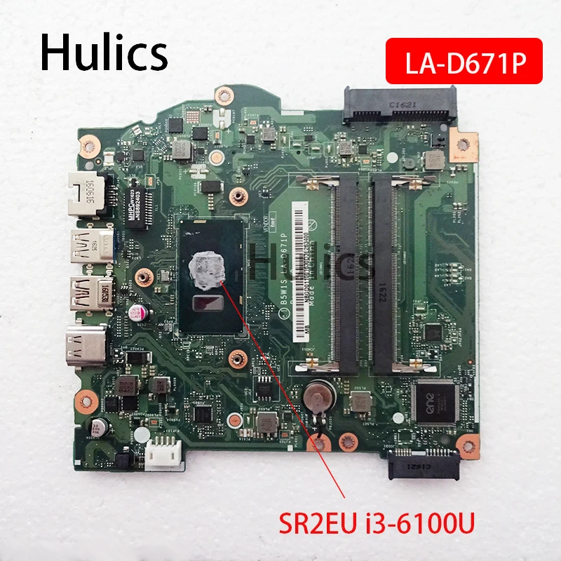 Hulics B51S LA-D671P материнская плата для acer Aspire ES1-572 Материнская плата ноутбука i3-6100U NBGD011001 B5W1S LA-D671P работы