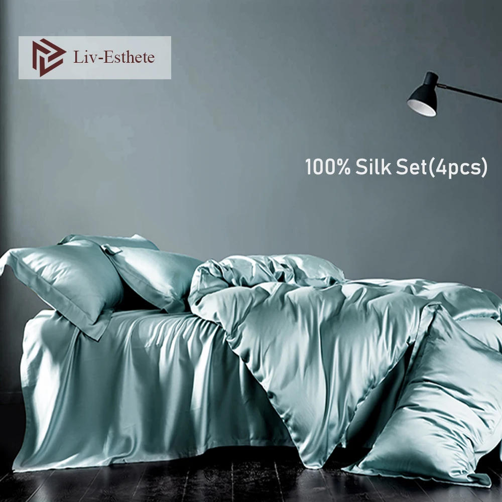 Комплект постельного белья Liv-Esthete 100% шелк шелковистый здоровый пододеяльник