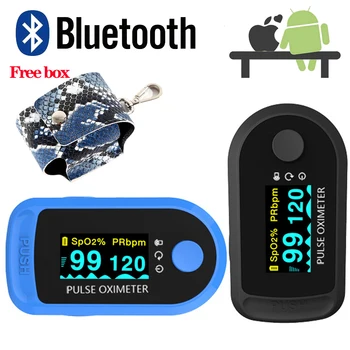 

Fingertip pulse oximeter Bluetooth record oximetros de dedo night monitoring High precision OLED display Free Box