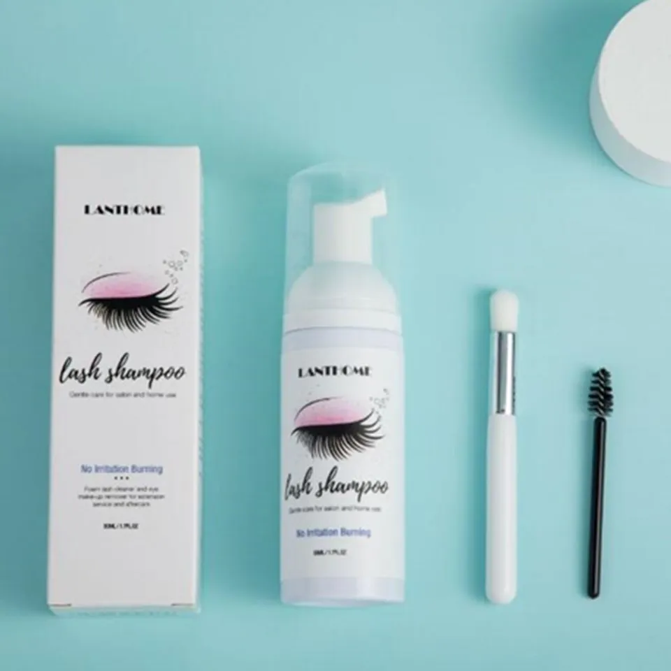 50 مللي رمش ملحقات فرشاة الشامبو عدة رمش مزيل الصم...