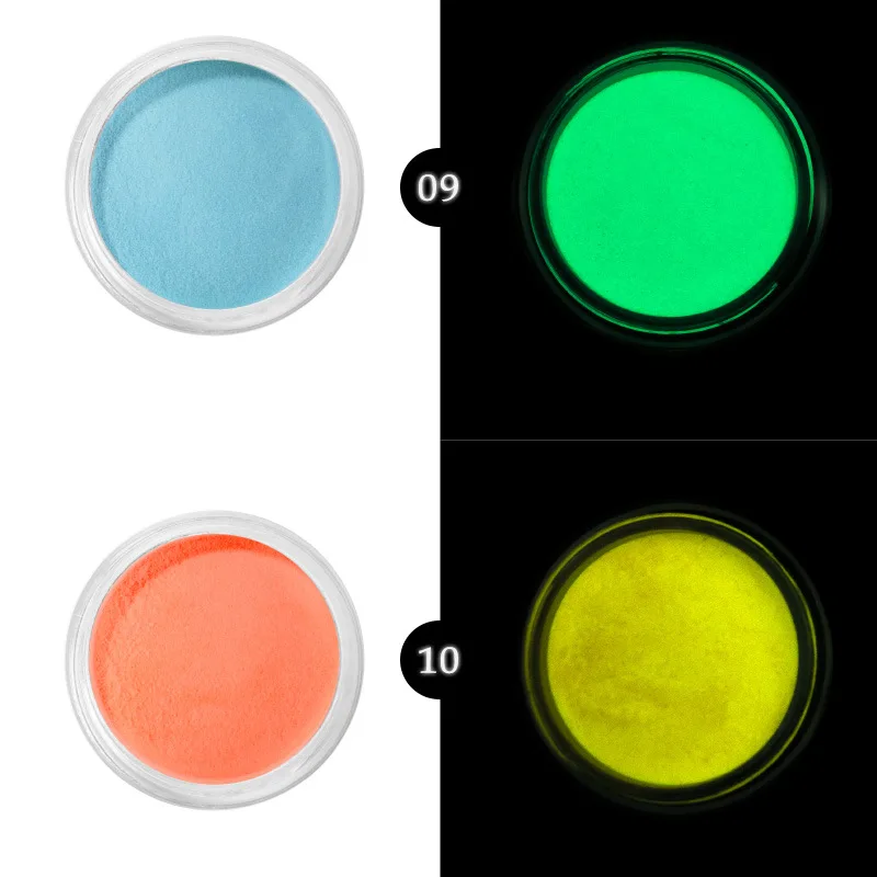 Неоновый Флуоресцентный порошок DIY яркий дизайн ногтей светится в темноте песочный порошок пигмент пыль светящаяся блестящая голографическая блестка для ногтей