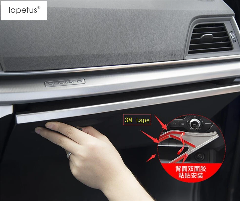 Lapetus аксессуары для Audi Q5 центральный контрольный инструмент декоративная рамка формовочная крышка комплект отделка/нержавеющая сталь