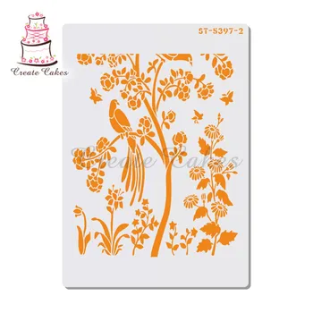 

Birdy Floral Stencil For Walls Painting Scrapbooking Stamp Album Decorative Embossing DIY Craft Paper Card Flower Template