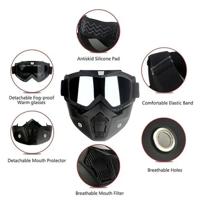 Unisex Practical Windproof Rainproof Mask Ski TPU Goggles Motorcycle Riding Outdoor Sport, With Goggles PC
