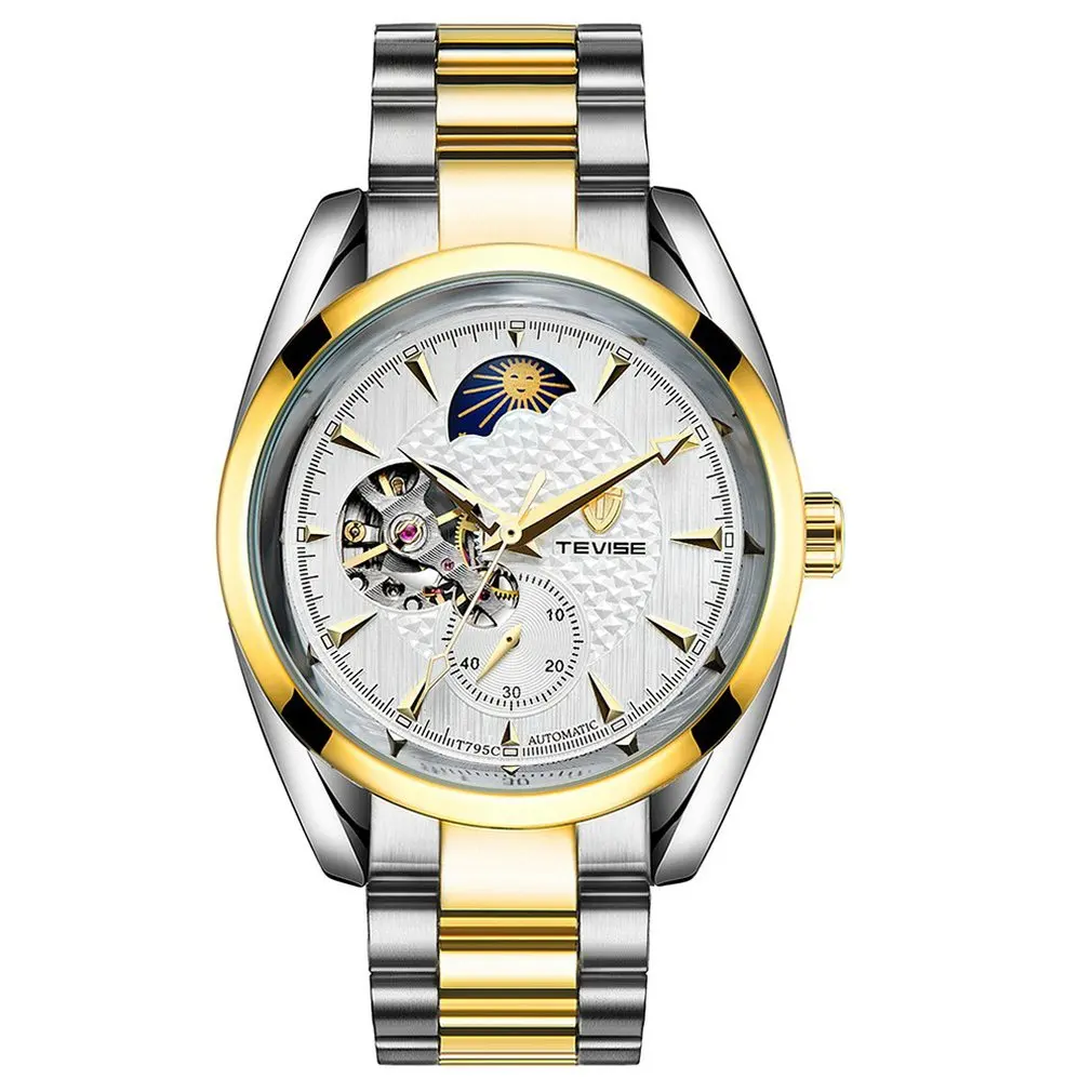 Tevise многофункциональные Мужские механические часы Автоматические Звездные механические мужские часы водонепроницаемые мужские часы с коробкой горячая распродажа - Цвет: 1
