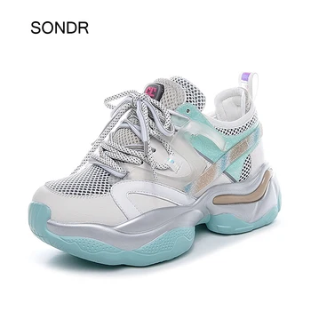 

Increased Shoes Women Platform Sneakers Spring Fashion Brand Ladies chunky footware Patchwork Female zapatos de mujer Breathable