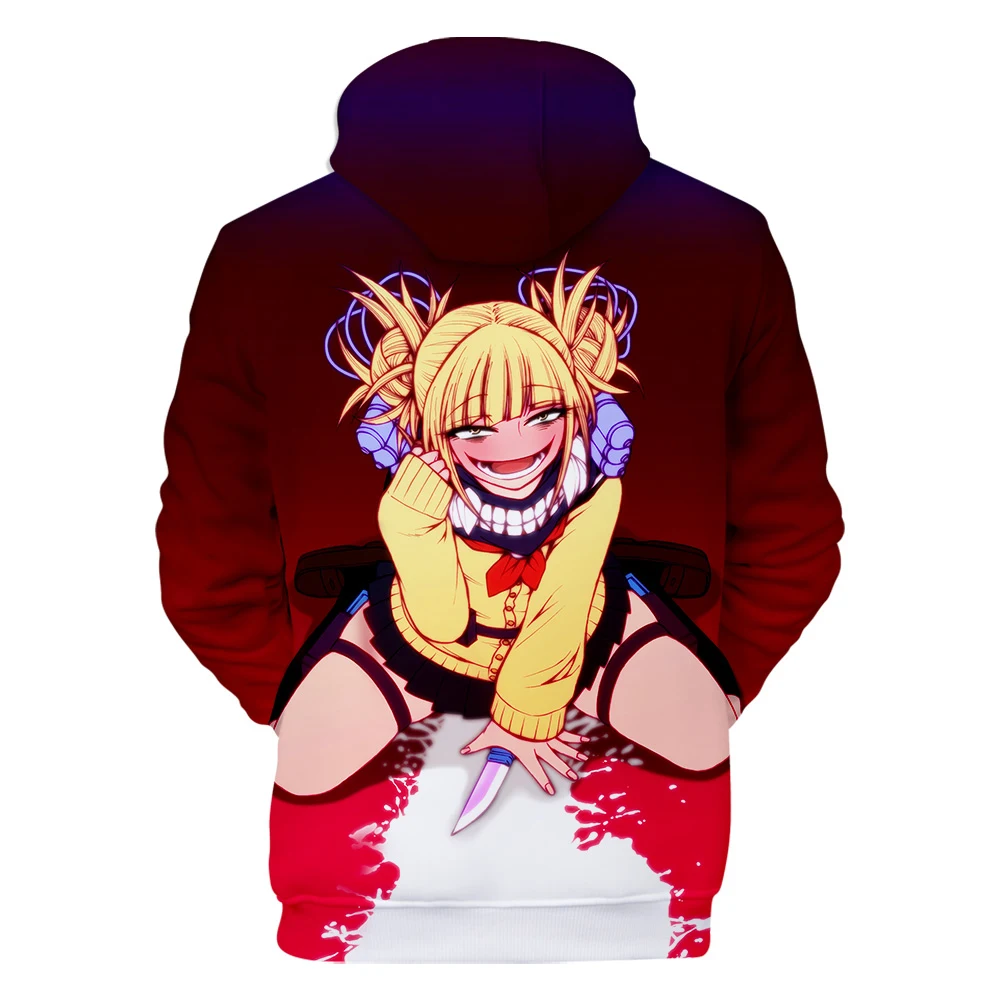 Высокая уличная аниме Himiko Toga 3D толстовки для мужчин/женщин Harajuku хип хоп горячая Распродажа 3D Himiko Toga толстовки для мальчиков/девочек