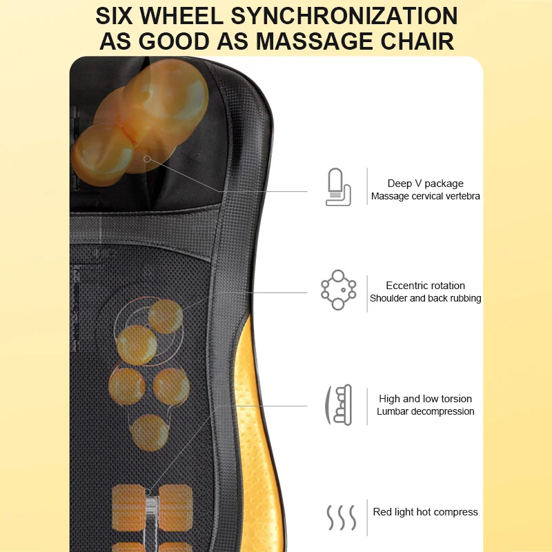 Electric Shiatsu Massage Pillow with Heat for Neck and Back Pain Relief