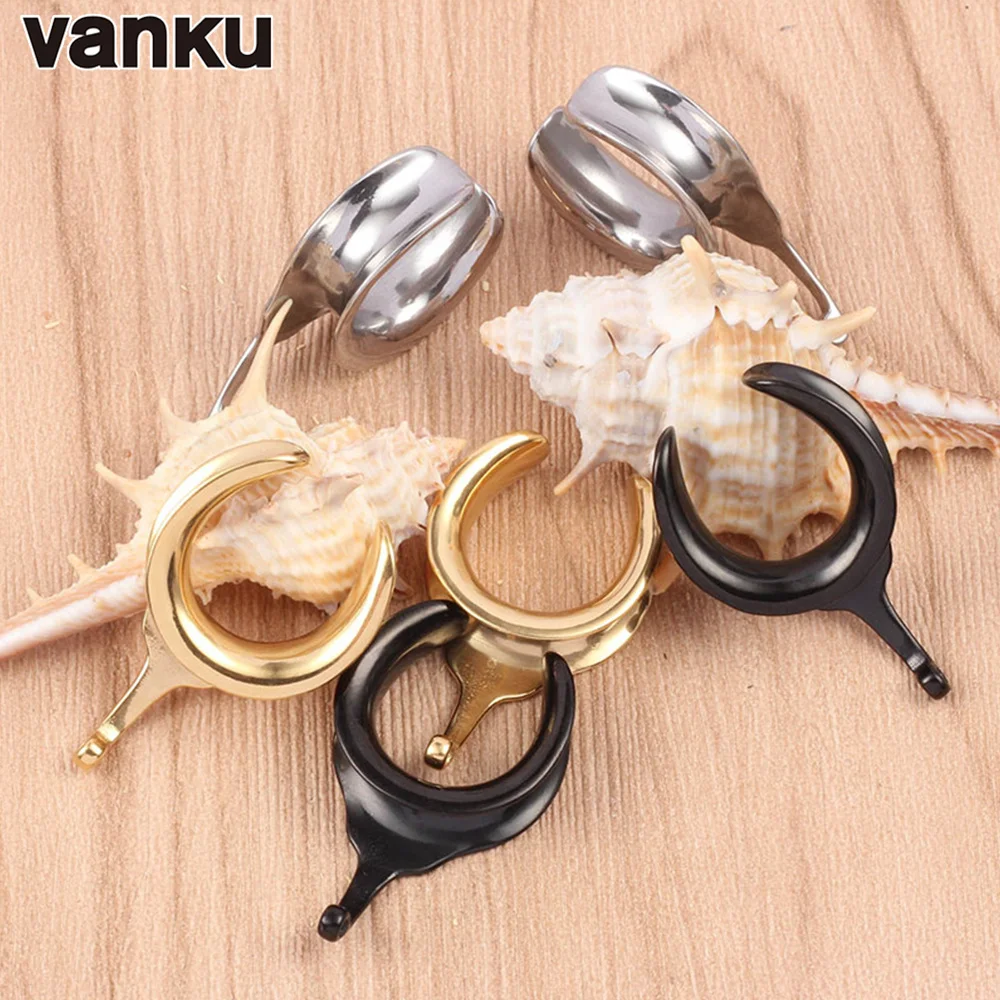 Vanku 10PCS Wholesale DIY Saddle Ear Tunnel Plug Piercing Ring Expander Studs Stretchers Body Piercing Jewelry Earrings Gift