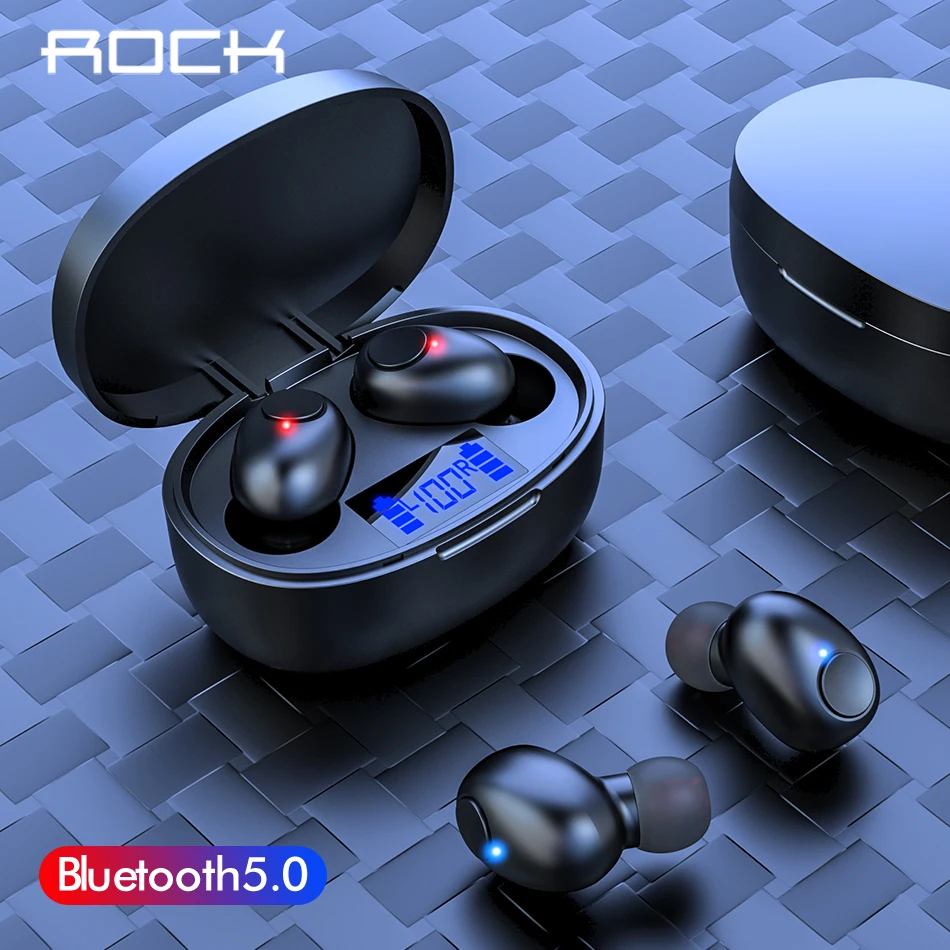 

ROCK Mini TWS 5.0 Bluetooth Wireless Earphone Sport Earphones Headset 3D Stereo Sound Earbuds Micro Charging Box