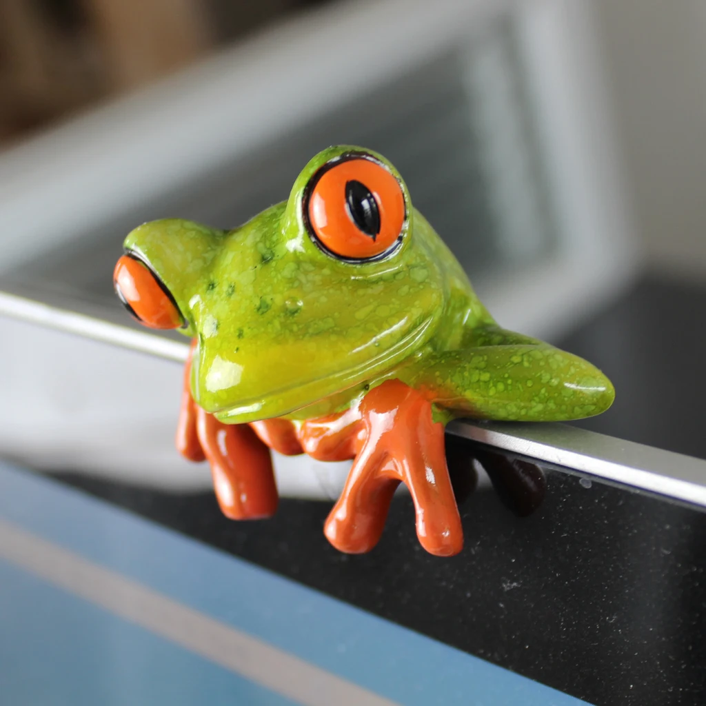 3D Resin Frogs Figurine Cute Animal Resin Miniatures Craft Home Fairy Garden Ornament Decor Gifts