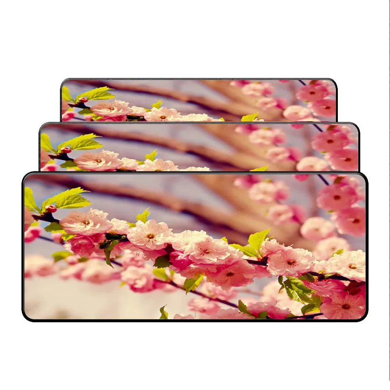  Pink Flower Large Gaming Mouse Pad Gamer Locking Edge Keyboard Mouse Mat Gaming Grande Mousepad for