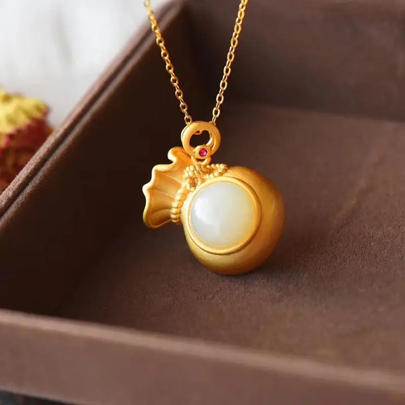 S925 Sterling Silver Inlaid Hetian Jade 