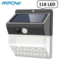 Mpow 118 светодиодный четырехсторонний Солнечный настенный светильник движения Сенсор светильник ing 1/2/4 шт. IP65 Водонепроницаемый 3 светильник ing режимов солнечный светильник s