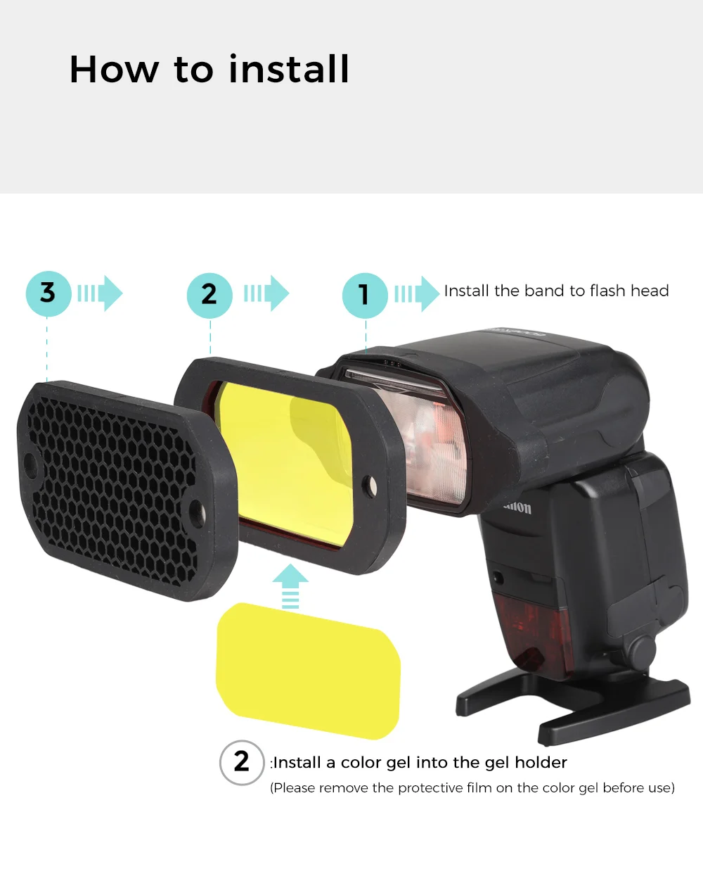 AODELAN Flash Speedlight Honeycomb Grids and Gel Set Lighting Modifier with Magn