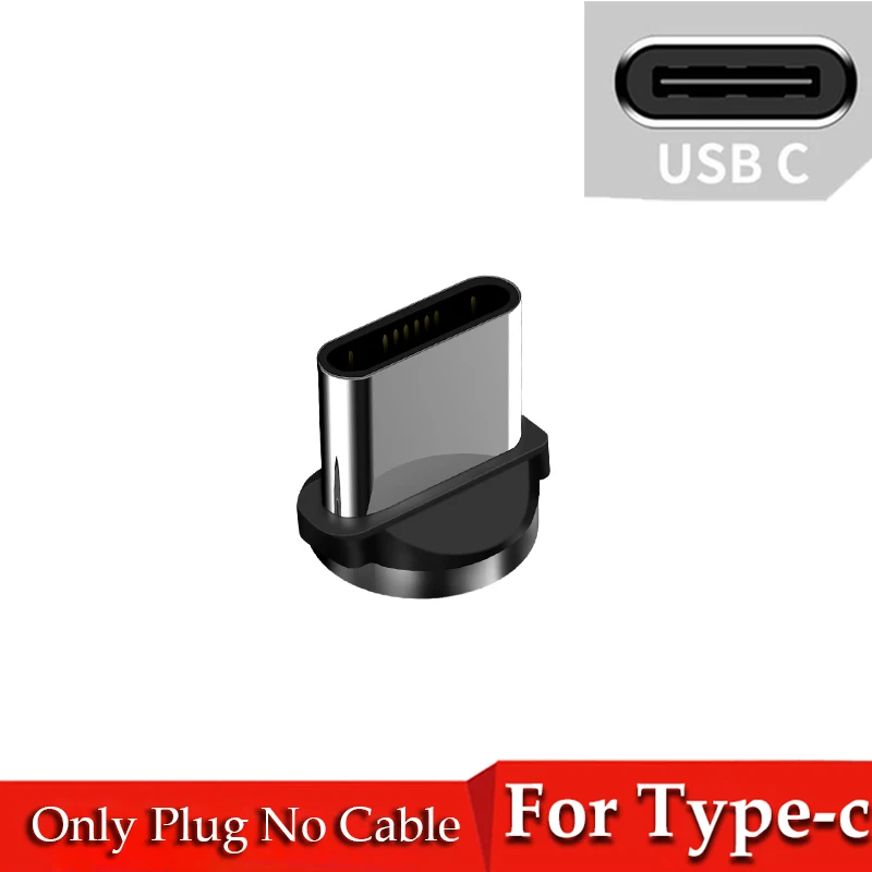 Магнитный Micro USB зарядный кабель USB 2.1A Тип C кабель для huawei быстрой зарядки магнит 8 Pin Зарядное устройство Шнур для Iphone кабели для мобильных телефонов - Цвет: Only Type-c Plug