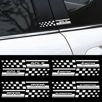 

2PCS Auto Side Window B Pillar Car Stickers Decals For Volkswagen golf 4 motion MTM Blue Motion Polo Scirocco CADDY Accessories