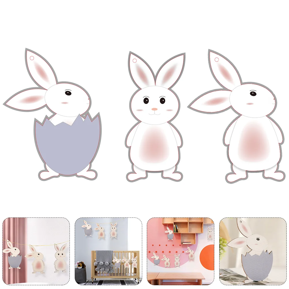 Joyeuses Pâques Easter Pendentif pendaison ornements en bois Pendentifs LAPIN Oeuf