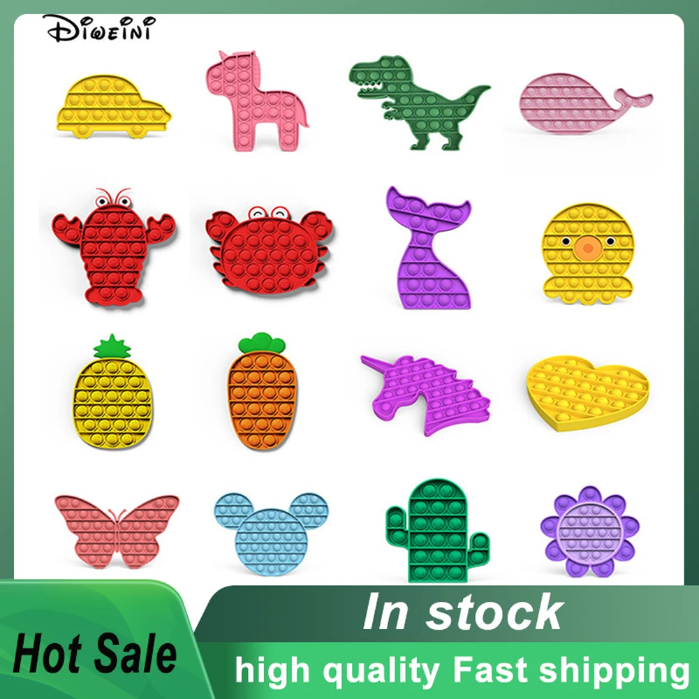 1Pcs Push Bubble Fidget Toy Horse Pattern Model Sensory Pop Fidget Antistress Toys Gift For Adult Kids Sensory Toy  AYM fidget sensory toy pocket sized cute gecko joints skeleton relieve stress toy fingertip antistress chain sensory toys