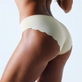 

3 Piecs sexy briefs panties silk underwear trace wavy women's low waist plus safety Female Soft Intimates Underpants thong