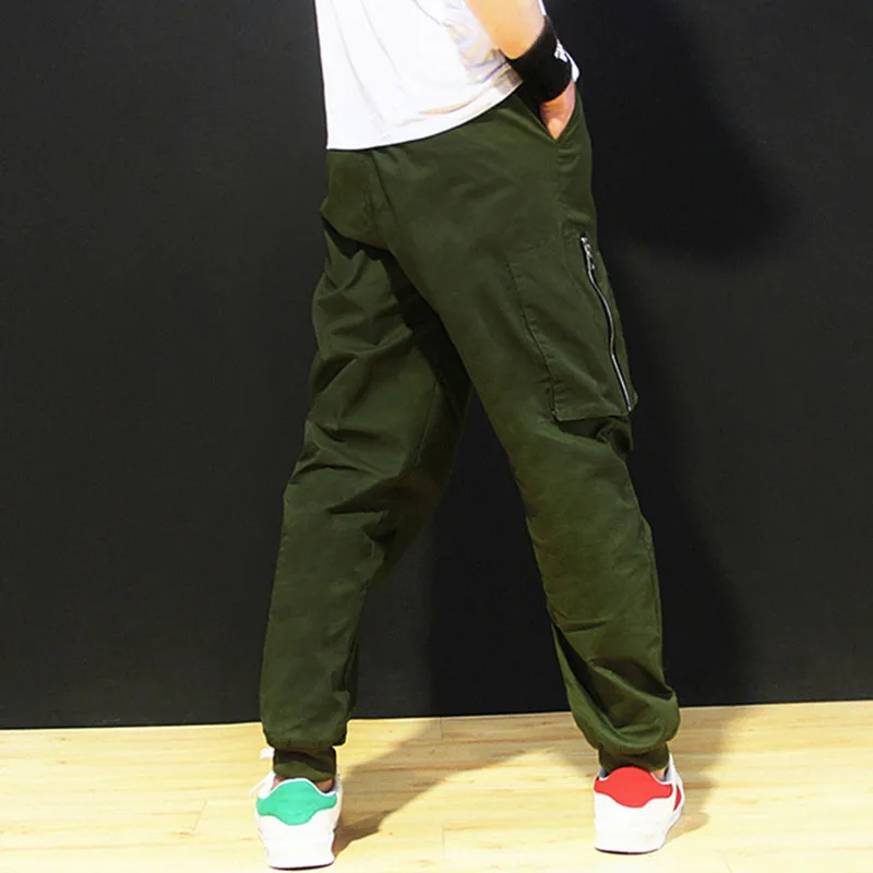 Günstig Herbst Cargo Hosen Männer Armee Grün Schwarz Herren Harem Jogger Mit Vielen Taschen Übergroßen 6XL 7XL 8XL Jugendliche Sport Mann hosen