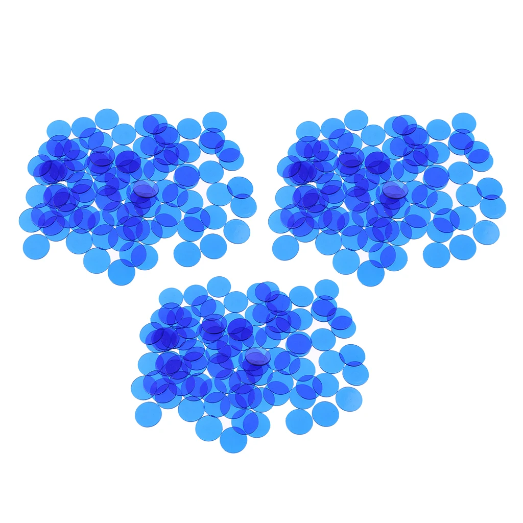 Pack Of 300 Bingo Chips Translucent Counters Counting Board Game Accs 1.5cm