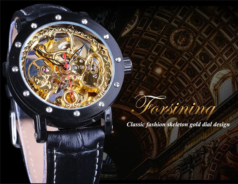 

Forsining Waterproof Analog Watch Retro Varved Movement-Style Fully Automatic Analog Watch