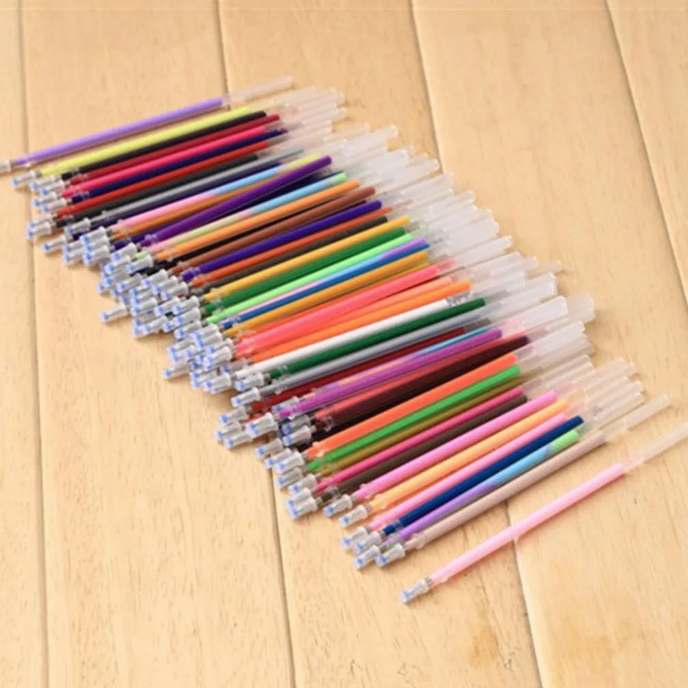 

100 Colors/Set Non-Toxic Neutral Ink Gel Pen Refills Ballpoint pen Refill School Office stationary supply Graffiti Pens Refill