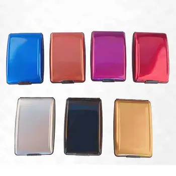 

Unisex Aluminum Bank Card Holder Blocking Hard Case Wallet Solid Credit Card Scanning Protect Card Holder for Women and Men