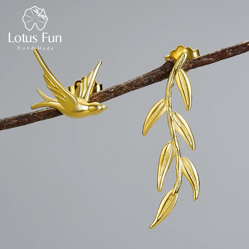 Женские асимметричные серьги-подвески Lotus Fun роскошные серьги из 18-каратного