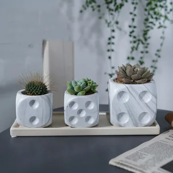 

Square Shape Concrete Flower Pot Silicone Mold Creative Dice Plaster Molds For Succulent Plants Flowerpot Cement Mould