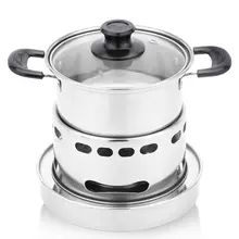 Утолщенный из Нержавеющей Стали Жидкий крепкий алкоголь плита печи небольшой горячий горшок сухой горшок Открытый спальное место для одного человека мульти плита