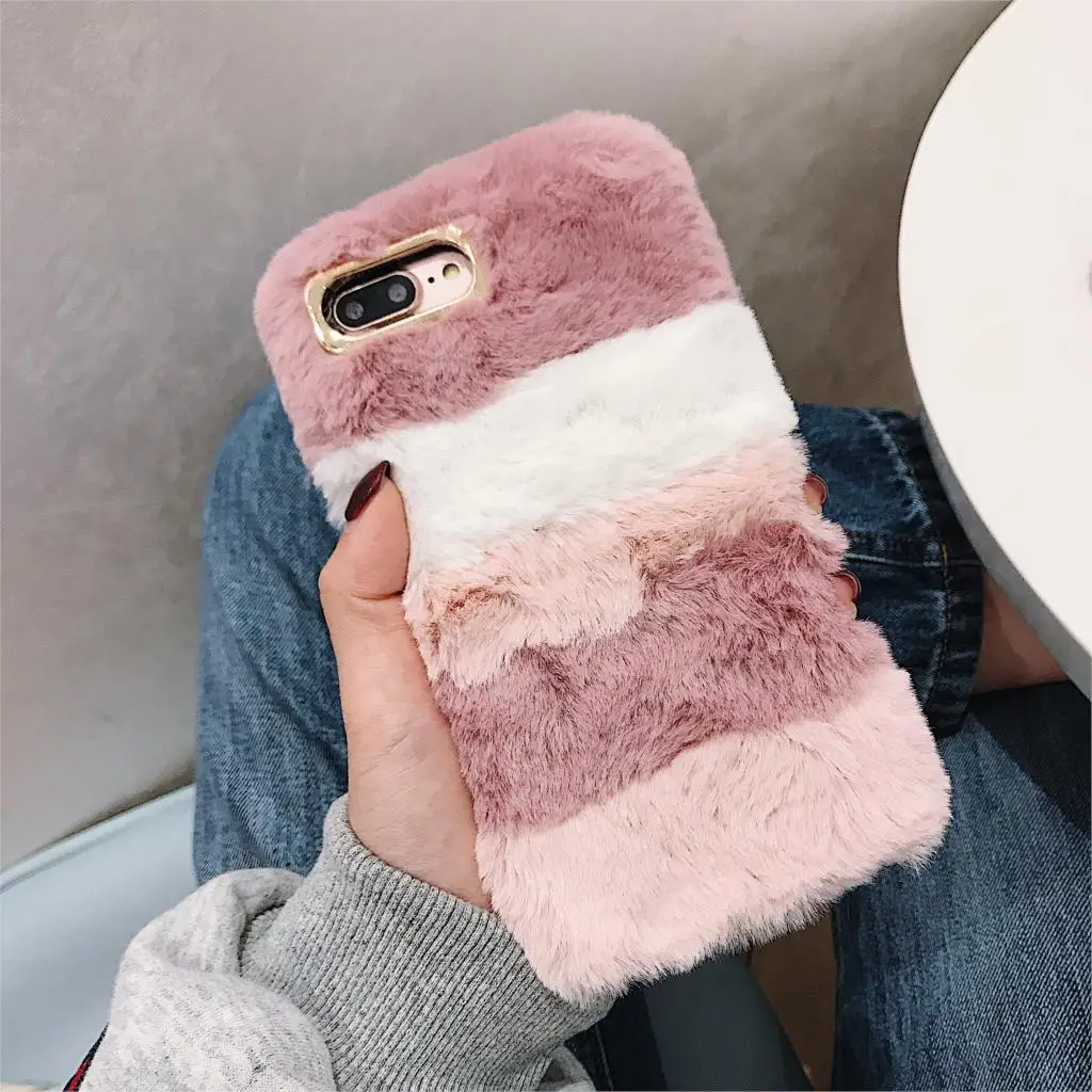 Плюшевый Меховой чехол для Meizu Note 6 6T M6T A5 5C M16 16 16S 5S M5s 15 рlus Lite M9C M8 M3 M6 M5 меха теплые детские носки в полоску, крышка