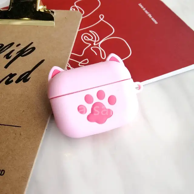 cute For airpods pro case Silicone Wireless Headphone Case Earphone For Airpods pro Case Cover accessories Protective PinkCatClaw