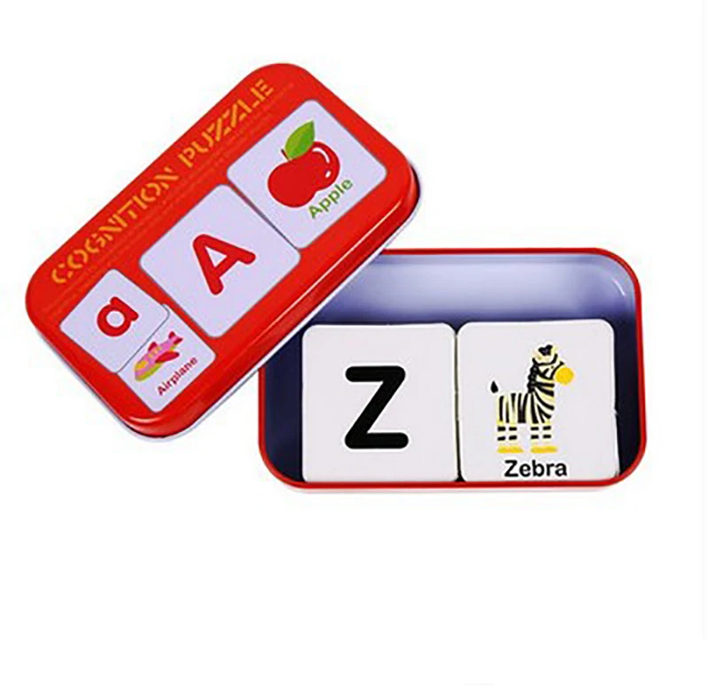 Portable Montessori Toy Puzzle Card Kids Cognition Early Educational Toys Match Game Child Preschool Learing Pocket Flash Card 11
