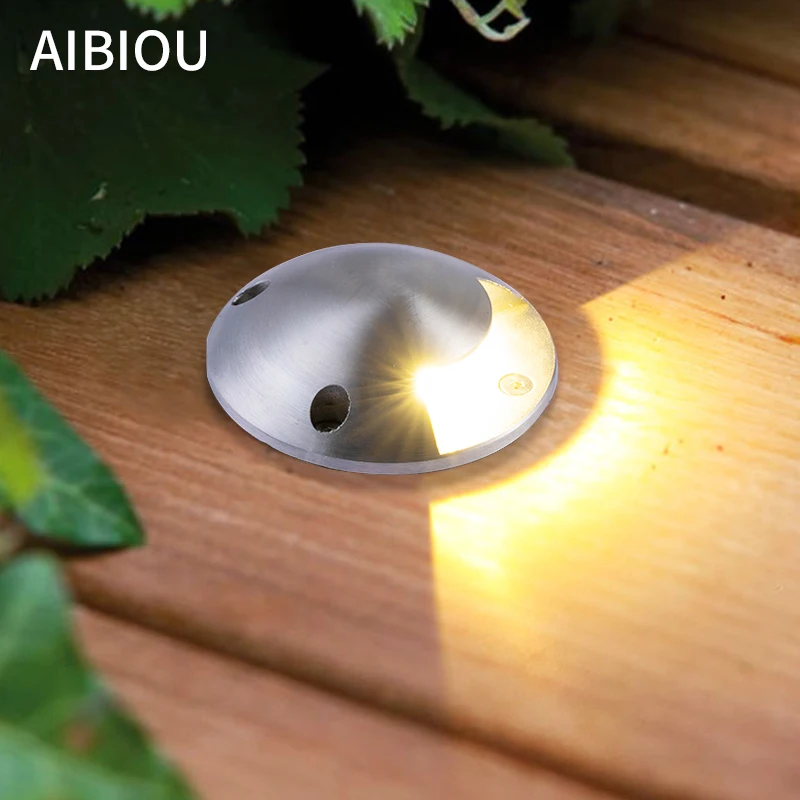 Aibiou круглая стеклянная подземная лампа из нержавеющей стали LED 1 Вт 3 5 6 7