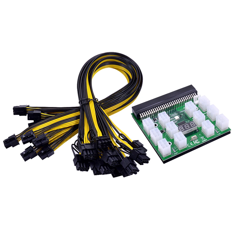 optical cord CHIPAL 64Pin Power Module Breakout Board + 17pcs 12pcs 18AWG 70cm 6Pin to 6+2 8Pin Power Cable for HP 1200W 750W PSU usb transfer cable Cables & Adapters