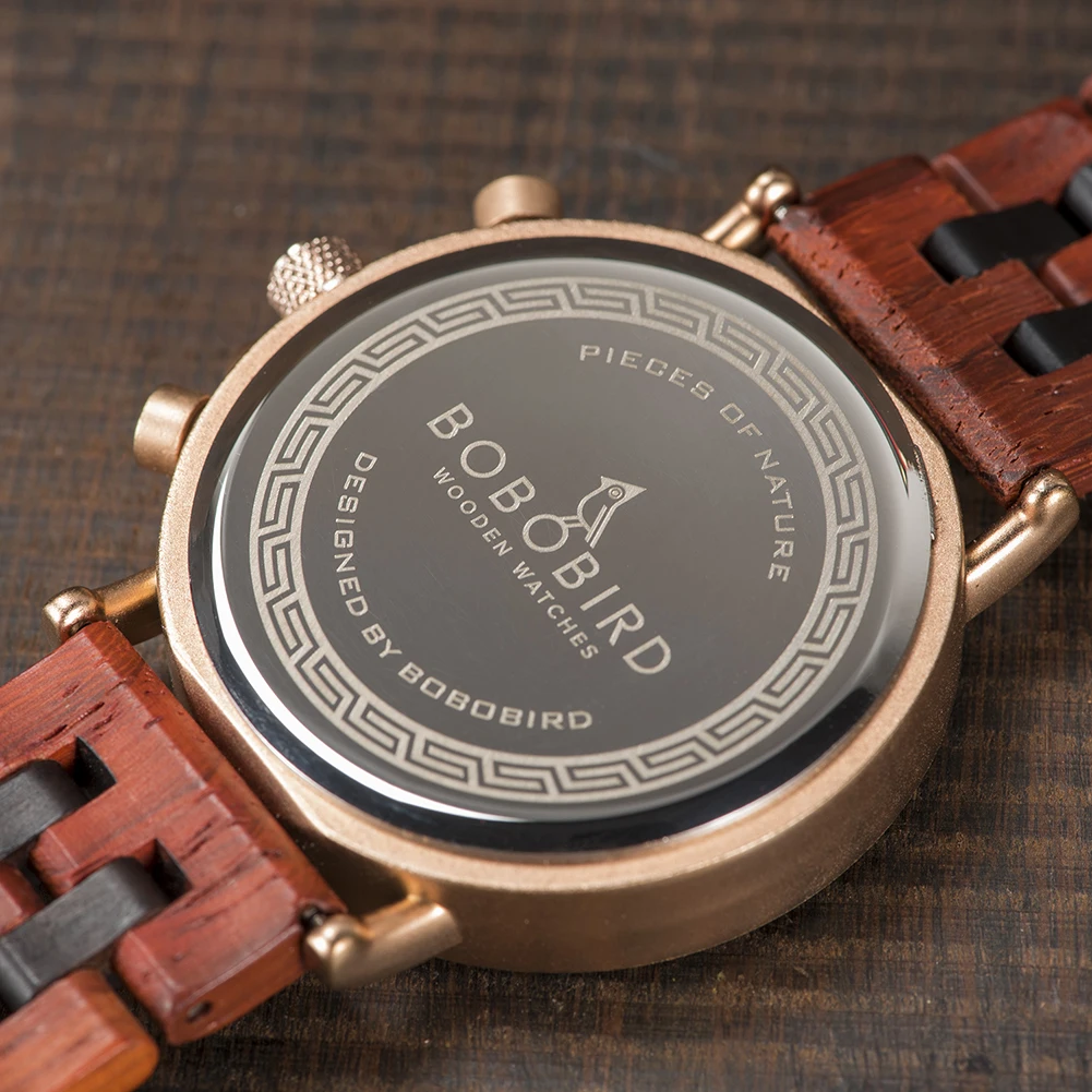 BOBO BIRD New Wooden Chronograph Military Quartz Watches for Man