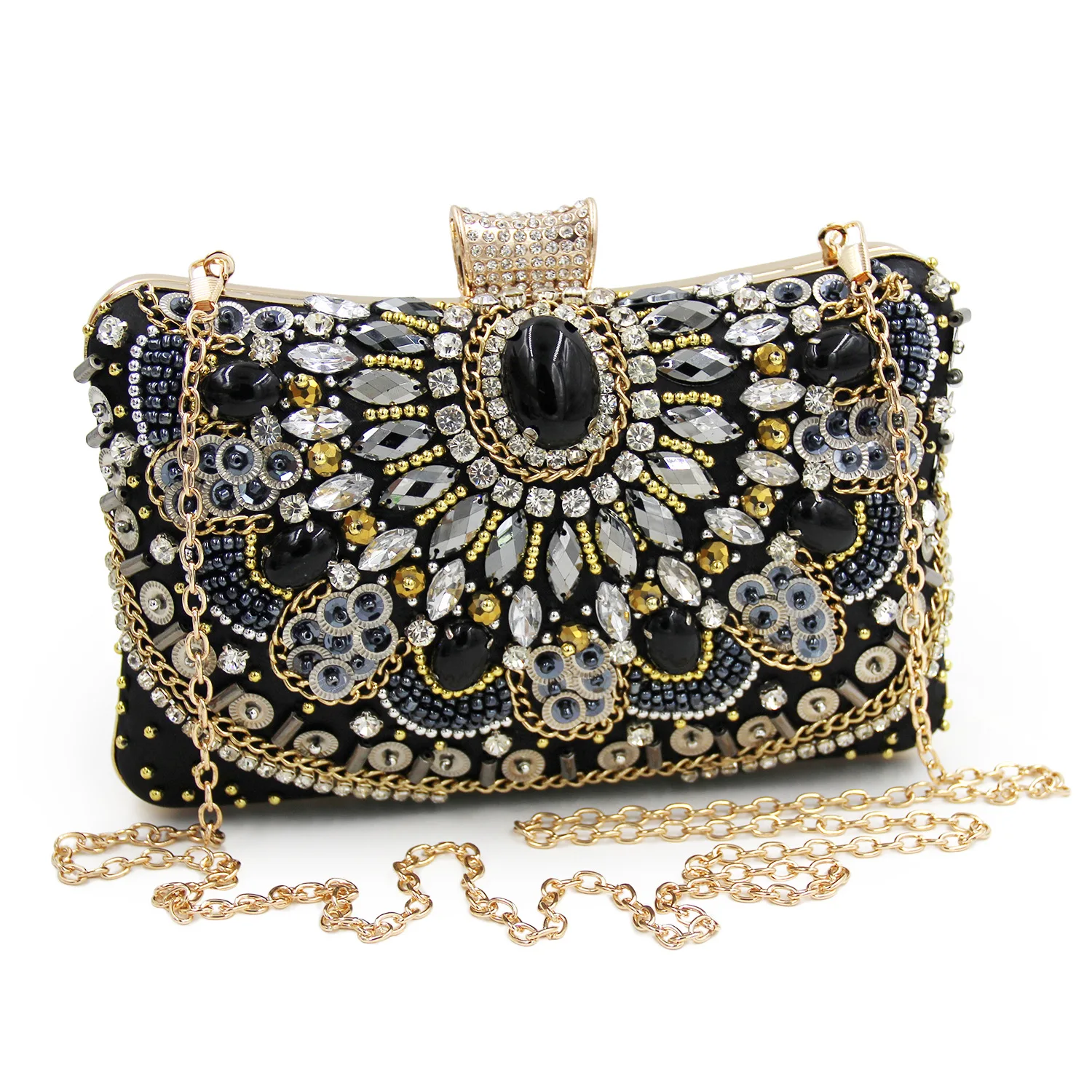 2009 Silk European and American Dinner Bag Heavy Work Pearl Bag High-end Insert Dinner Bag Bag Handbag