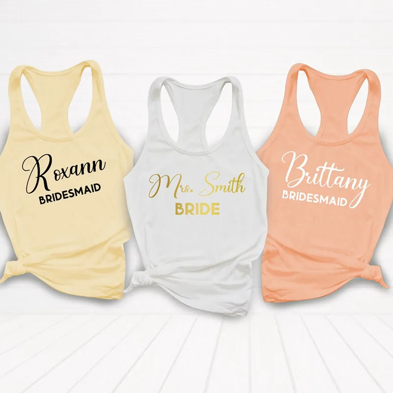 

Custom Wedding Funny Bride Tanks Bride/Bridesmaid/Mother Of The Bride Gift Bride Party Bachelorette Party Tanks Birthday Party