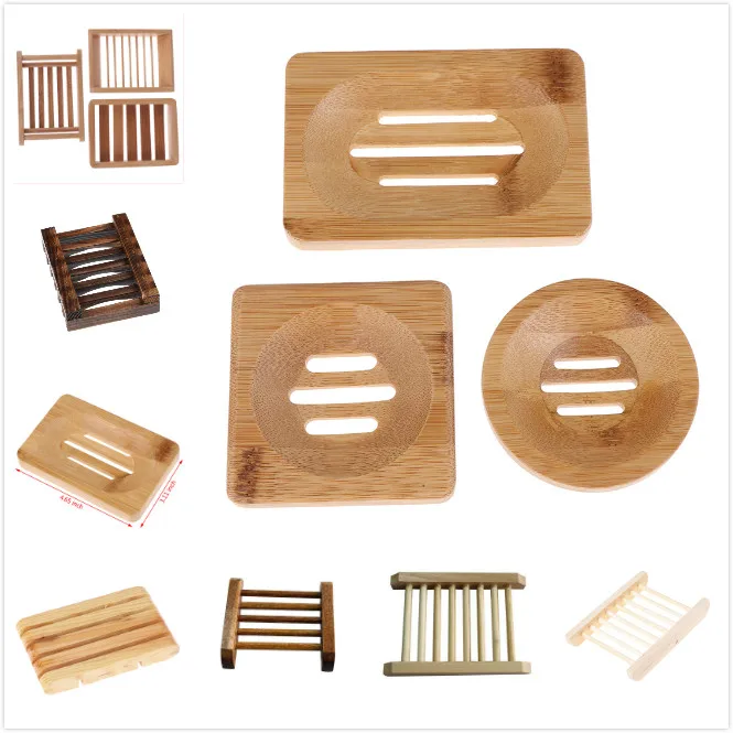 Natural Carbide Wood Soap Dish Wooden Soap Container Travel Wood Box Shower Plate Bathroom Holder
