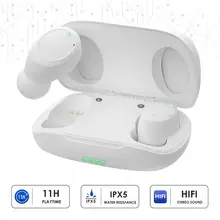 Мини Bluetooth 5,0 True Беспроводной наушники IPX5 устойчивость к поту громкой связи Bluetooth гарнитура спортивные наушники Портативные Hi-Fi плееры стерео с зарядный чехол