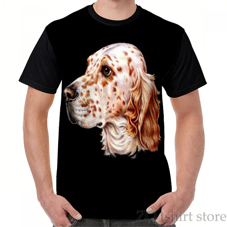 

English Setter Dog Graphic T-Shirt men t shirt funny all over print women T-Shirt Short Sleeve Tops tee