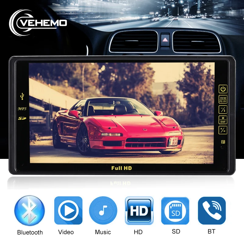 " TFT-LCD автомобильный MP5 плеер Full HD экран Bluetooth подголовник плеер монитор громкой связи Hi-Fi стерео Plug-and-Play цифровой ТВ