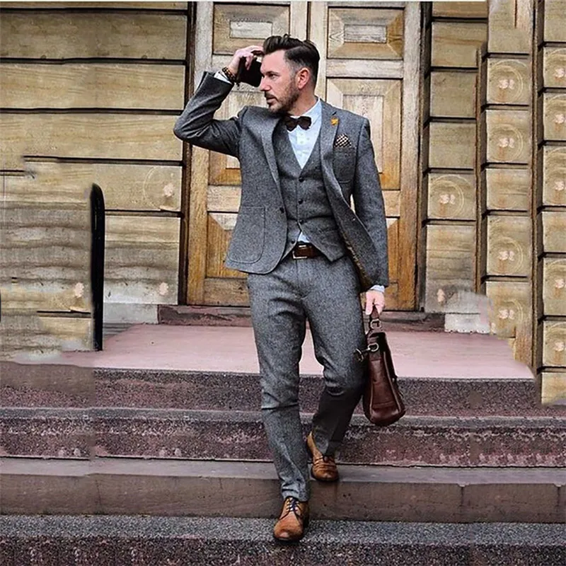 Picture style Мужской шерстяной твидовый костюм из 3 предметов, аутентичный классический костюм 1920s - Цвет: Picture style