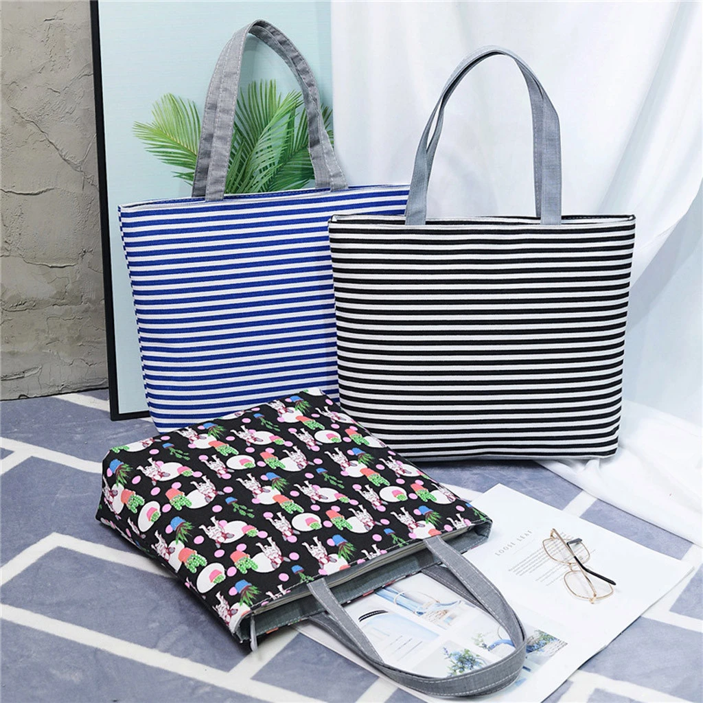 Fashion Durable Women Student Canvas Tote Single Shoulder Bag Tote Check Plaid Female Flax Eco Reusable Shoulder Shopper 820